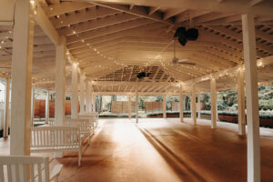 View of the inside of the pavilion at Country Villa Weddings and Events.